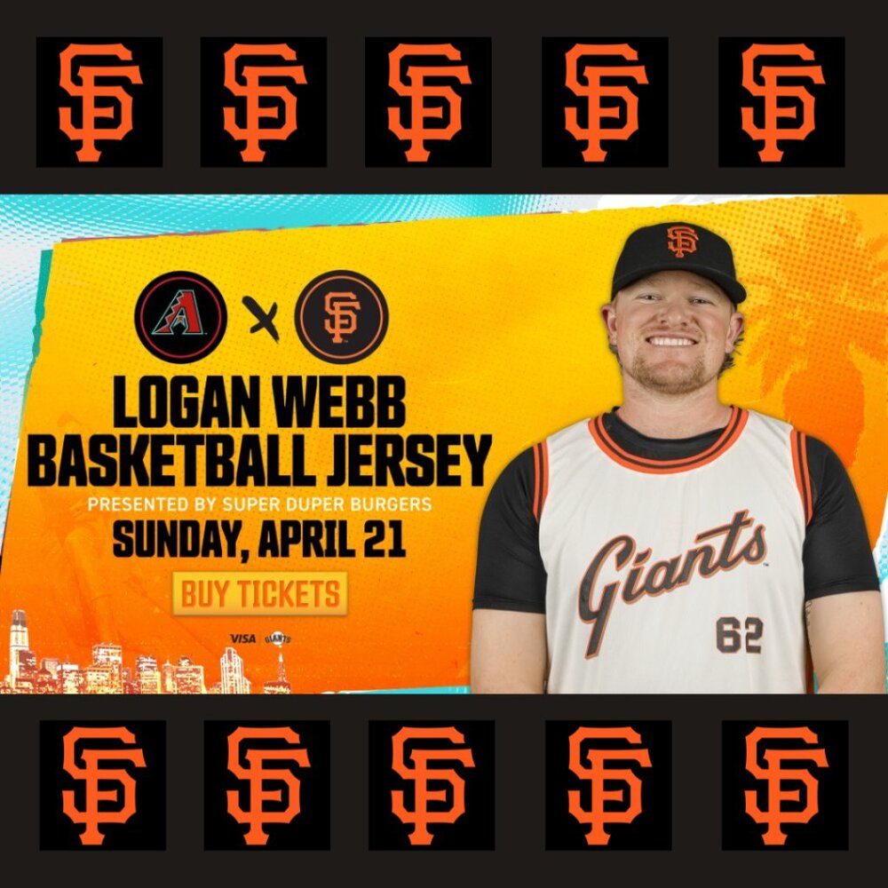 Logan Webb Give Away Jersey Presented by Super Duper Burgers (Size M)